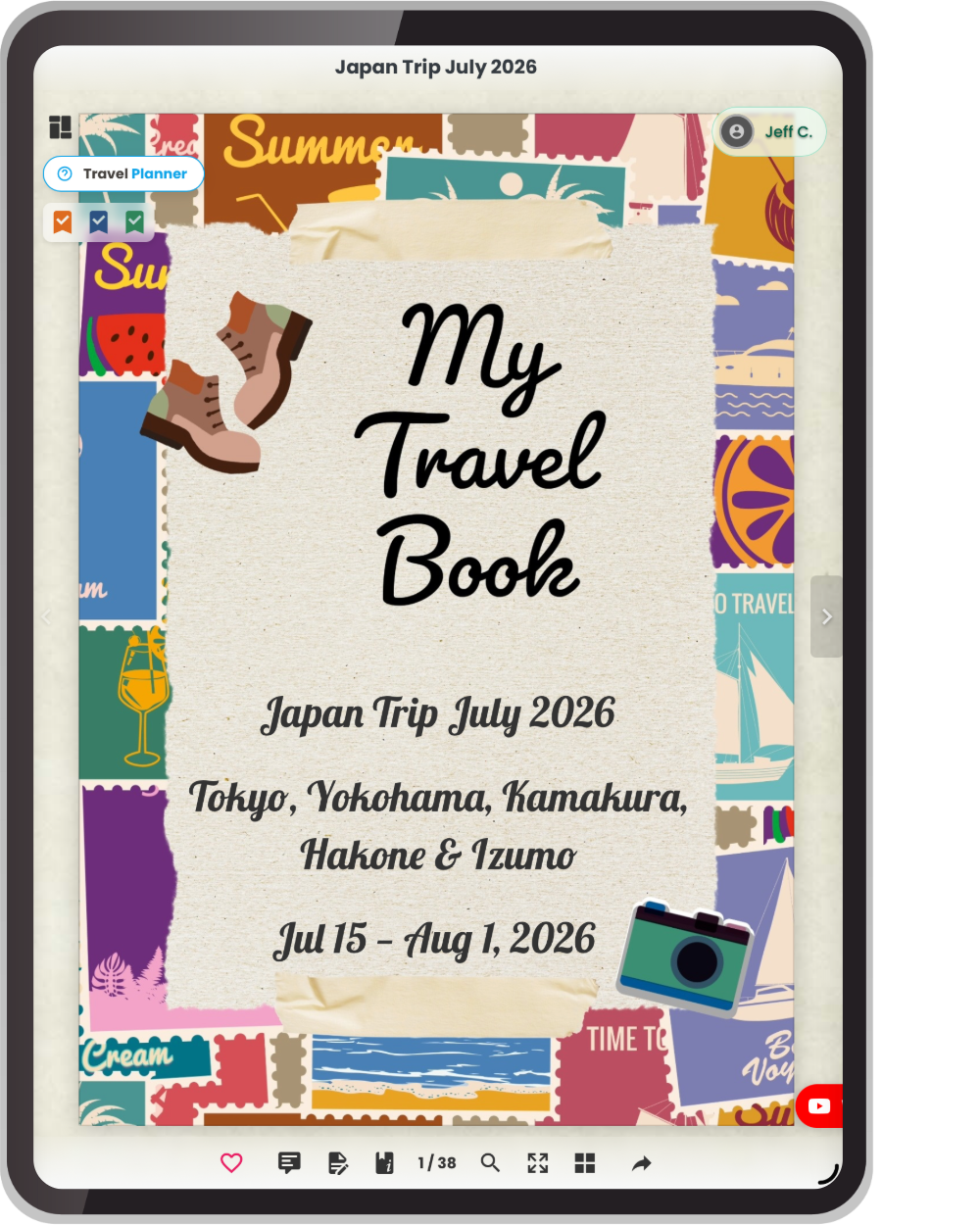 Digital Travel Planner Mockup